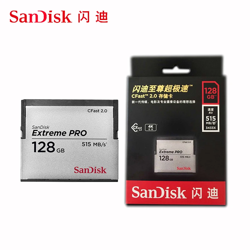 SanDisk Extreme Pro CFast2.0 CF карта 128 Гб 64 515MBS памяти ГБ Флэш для камеры|Карты памяти| |