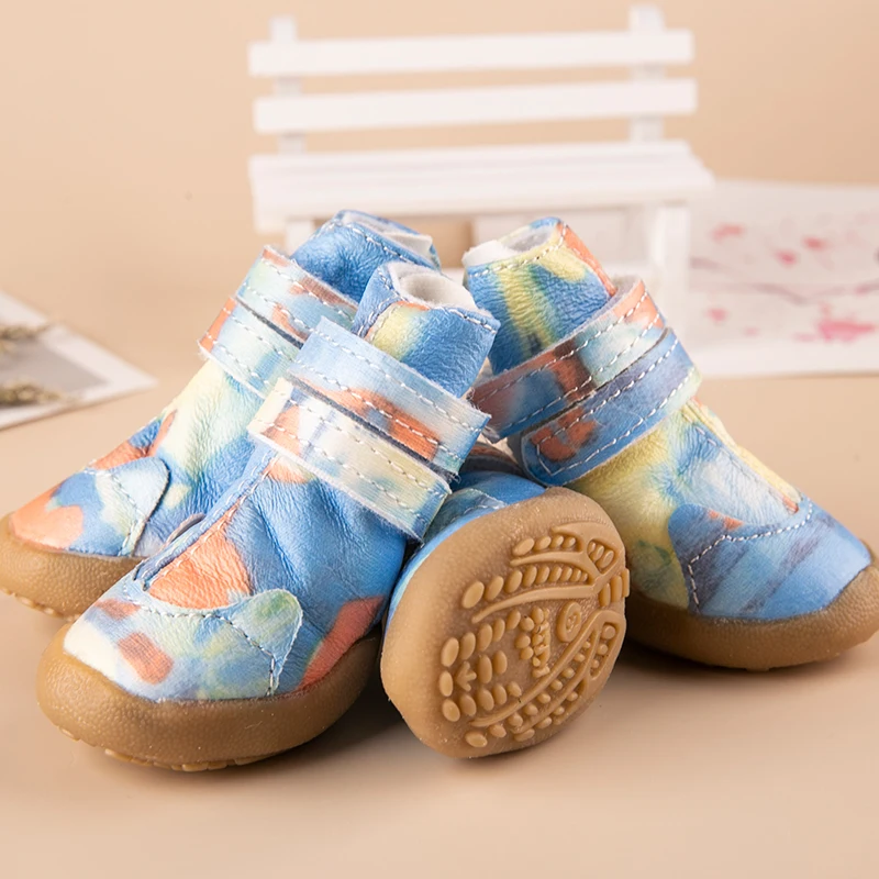 Милые водонепроницаемые противоскользящие ботинки для собак 4 шт./компл.