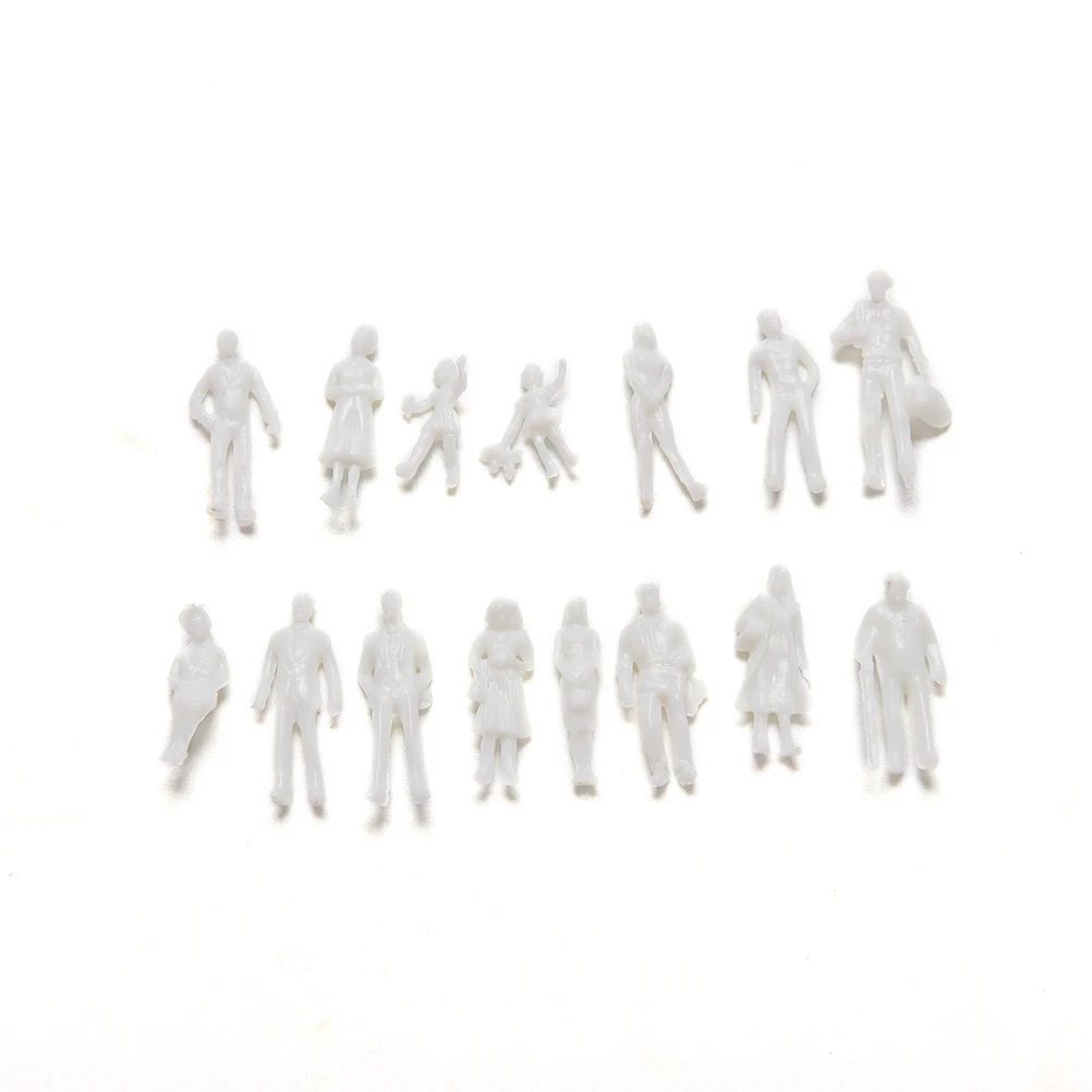 Modelo arquitectónico blanco en miniatura mezclado, escala humana, modelo HO, personas de resina plástica, 1: 300/100/150, 200/300 Uds.