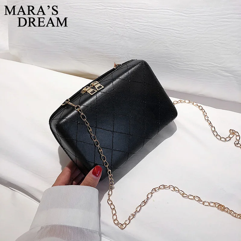 Женская сумка через плечо Mara's Dream однотонная маленькая квадратная с цепочкой