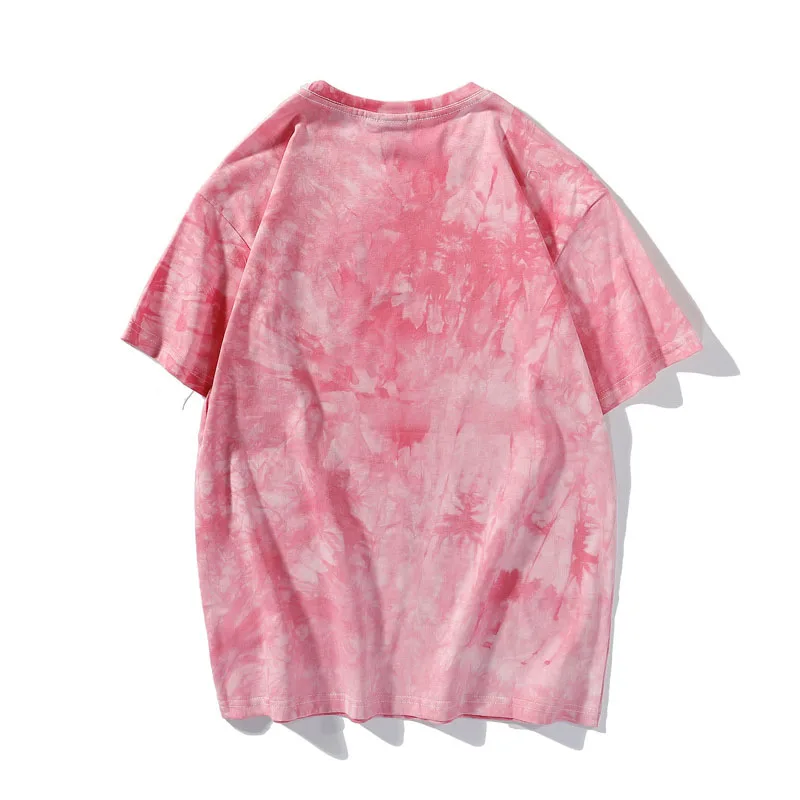 

2021 Summer Unisex Men Women T-Shirt Tie Dye Korean Japan Style Cotton Matching Couple T Shirt Loose Tie-Dye Fashion Tops Tees