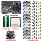 Материнская плата для майнинга B250, плата 12 GPU LGA1151 DDR4 DIMM с 12X010-X PCIE Riser Card + 1XG390 0 ЦП + 2X DDR4 RAM + охлаждающий вентилятор