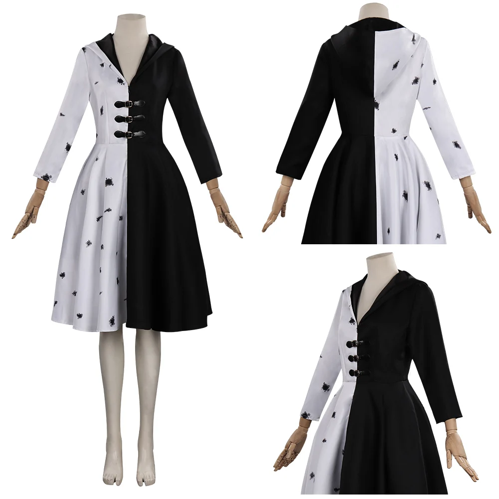 

Cruella Cosplay Costume Dress Outfits Halloween Carnival Suit