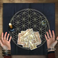 the flower of life crystal lattice tarot card tablecloth velvet divination altar board game fortune astrology oracle cards cloth