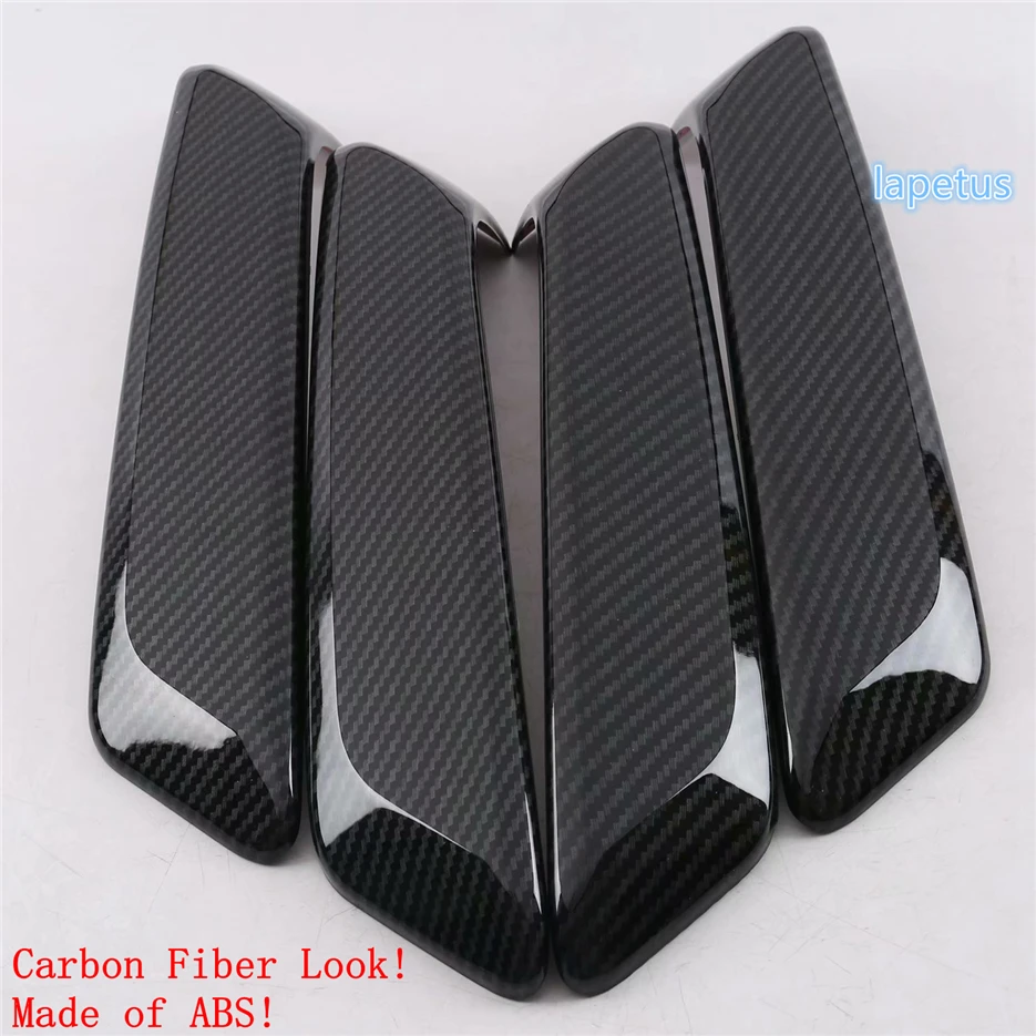 Carbon Fiber Look Lapetus Внутренняя дверь тянуть подлокотник украшения полосы крышка отделка Подходит для Audi Q5 ABS Матовый/углеродного волокна вид - Название цвета: Carbon Fiber Look