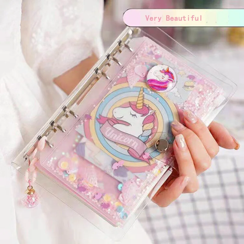 Pretty Girl Notebook Set 6 Ring Loose-leaf Student Cute Hand Book Portable Diary Ring Binder Kawaii School Notepad Gift