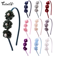 meimile flower headband hairband for women hair accessories headwear handmade pearl headbands for girls pink little pearl headba