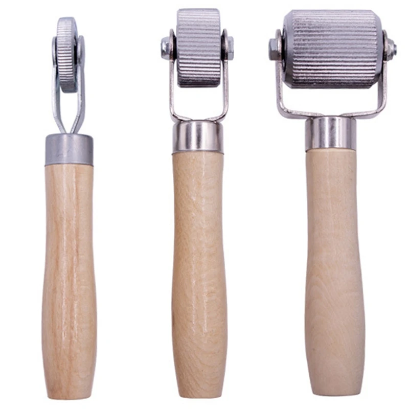 

Car Tire Roller Repair Tool Stainless Steel Metal Tyre Repair Compaction Roller with Wooden Handle Tire Repairing Practical Kit