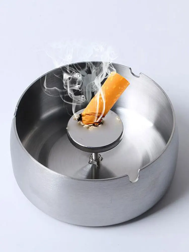 

Simple And Modern Metal Ashtray Stainless Steel Household Large-Capacity Windproof Ashtray Office Decoration Gift For Boyfriend
