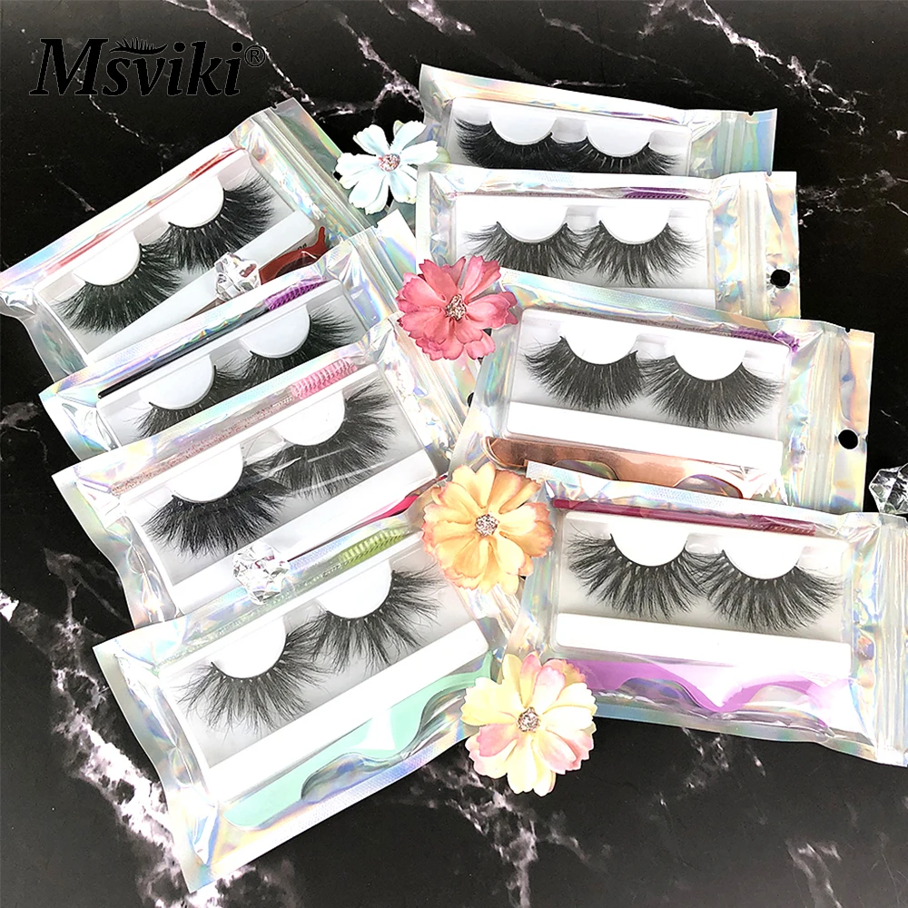 

Pack 25MM Mink Lashes Bulk Wholesale Colorful Tweezers and Eyelash Brushes Fluffy Dramatic 5D/8D Mink Eyelashes Vendor Makeup