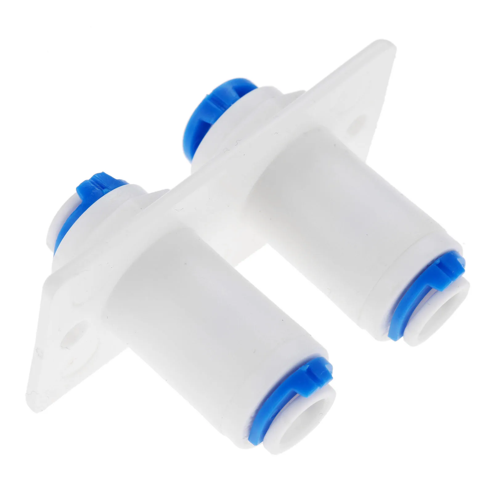 DRELD Double Bulkhead Straight 1/4&quot OD Quick Fitting Connector Reverse Osmosis Aquarium System RO Water Plastic Pipe Coupling |