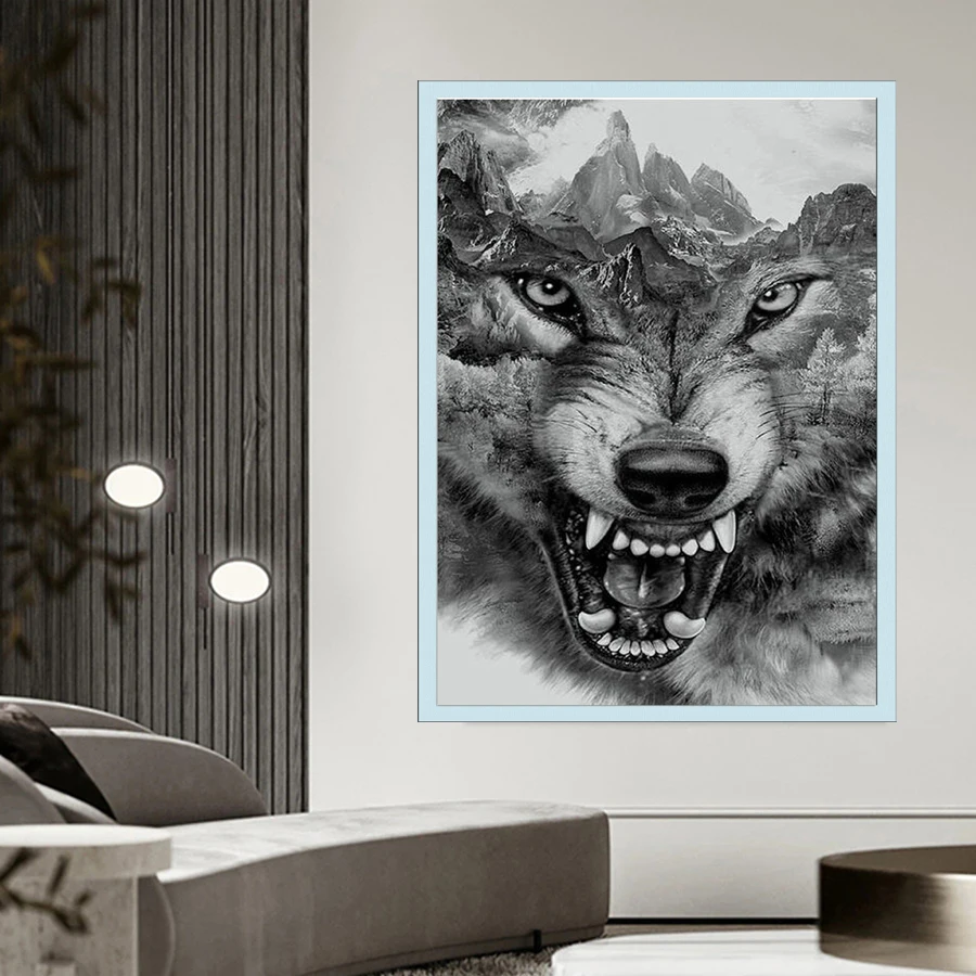 3D Стразы живопись кристалл домашний декор DIY алмазная вышивка крестиком волк