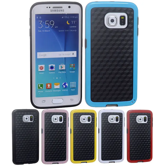 Honey new arrival cuboid solid box design style Case For Samsung GALAXY S6 Edge G9250 protector Back Cover 6 colors |