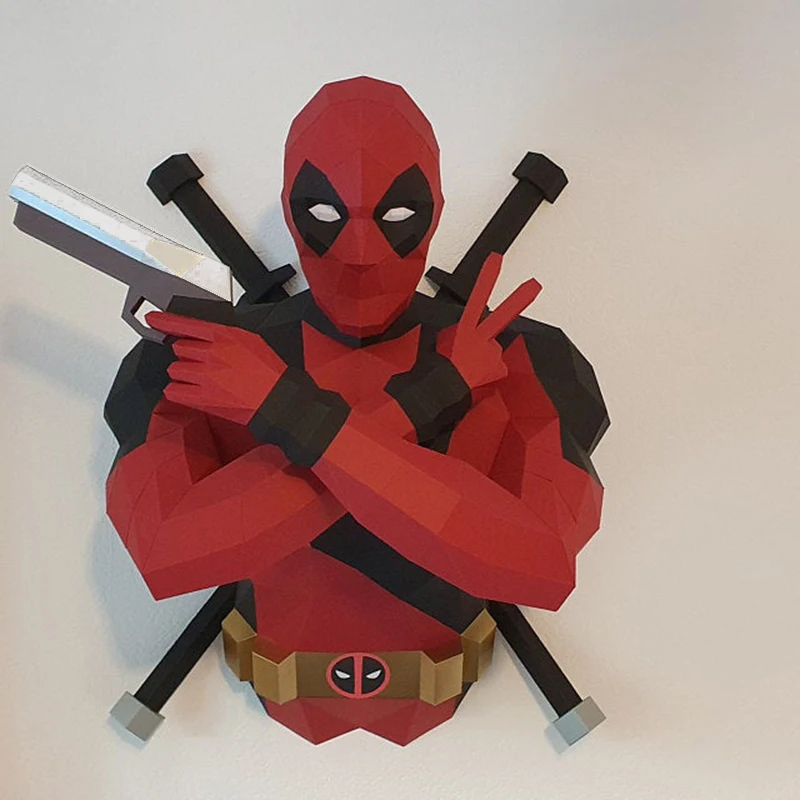 3D Бумага модель ручной работы из фильма Дэдпул Рубашки стены ремесло домашнего