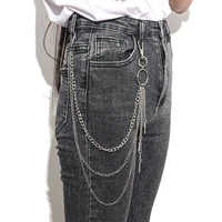 hip hop punk waist chain for women men cross pendant keychain for pants jeans belts waistchain rock waistband body chain jewelry
