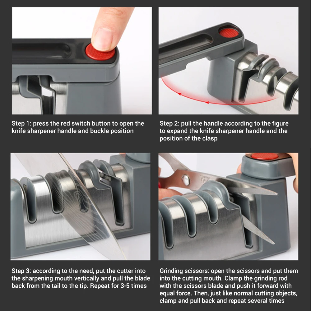 4 этап Ножи профессиональная точилка для Кухня точильный камень ножницы