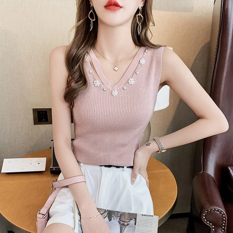 Жилет Для женщин Базовая белая вязаная ткань слинг чувство дизайна нишу одежда