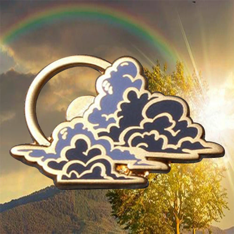 Эмалированная брошь в виде солнца после дождя с эмалью | Украшения и аксессуары