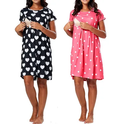 

Maternity Pajamas Nightgown Breastfeeding Dress Childbirth Nursing Pajamas Pregnant Women Nightwear For Breastfeeding Sleepwear