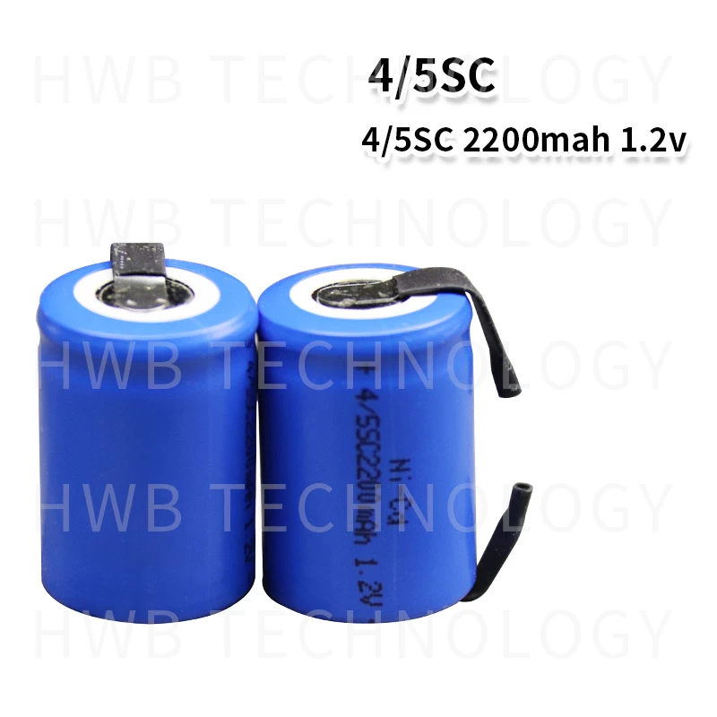 Аккумуляторная батарея 4X Ni Cd 4/5 SubC Sub C 1 2 В 2200 мАч с вкладкой синий цвет бесплатная