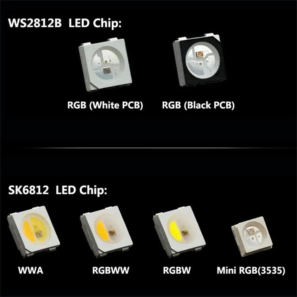 10 ~ 1000 шт. WS2812B (4 контакта) 5050 SMD черная/белая версия SK6812 индивидуально адресуемый
