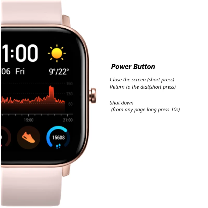 Global version New Amazfit GTS Smart Watch 5ATM Waterproof Swimming watch 14Days Battery Music Control Электроника