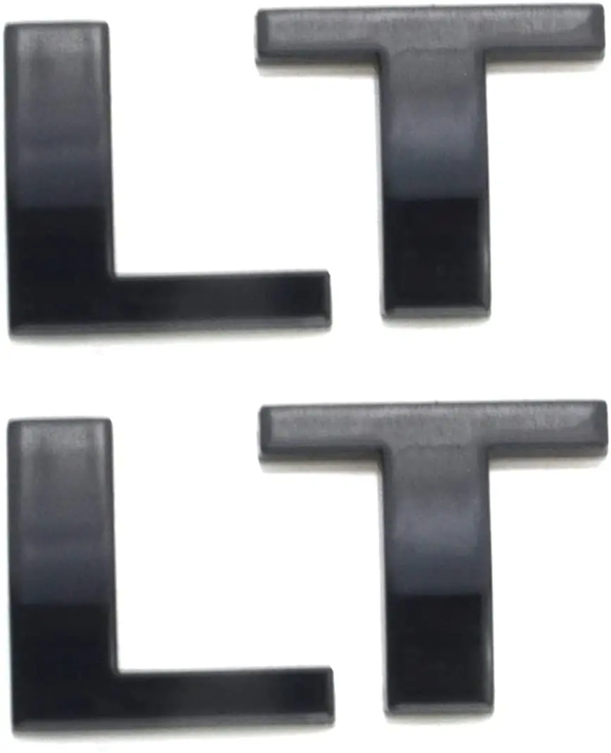 

2x Letters Lt Emblems Badges Stickers Nameplate (Gloss Black)