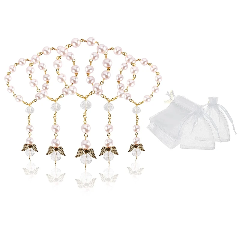 

Четки для крещения, Акриловые Четки, миниатюрные четки, ангел с сумками из органзы для первого причастия, сувениры для вечеринки