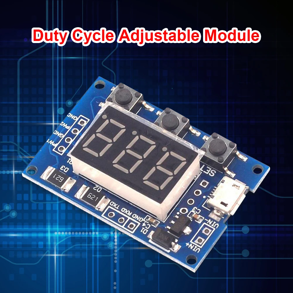 2 Channel PWM Signal Generator Board Module Pulse Frequency Duty Cycle Adjustable DC 5-30V Micro USB 5V Power | Электроника