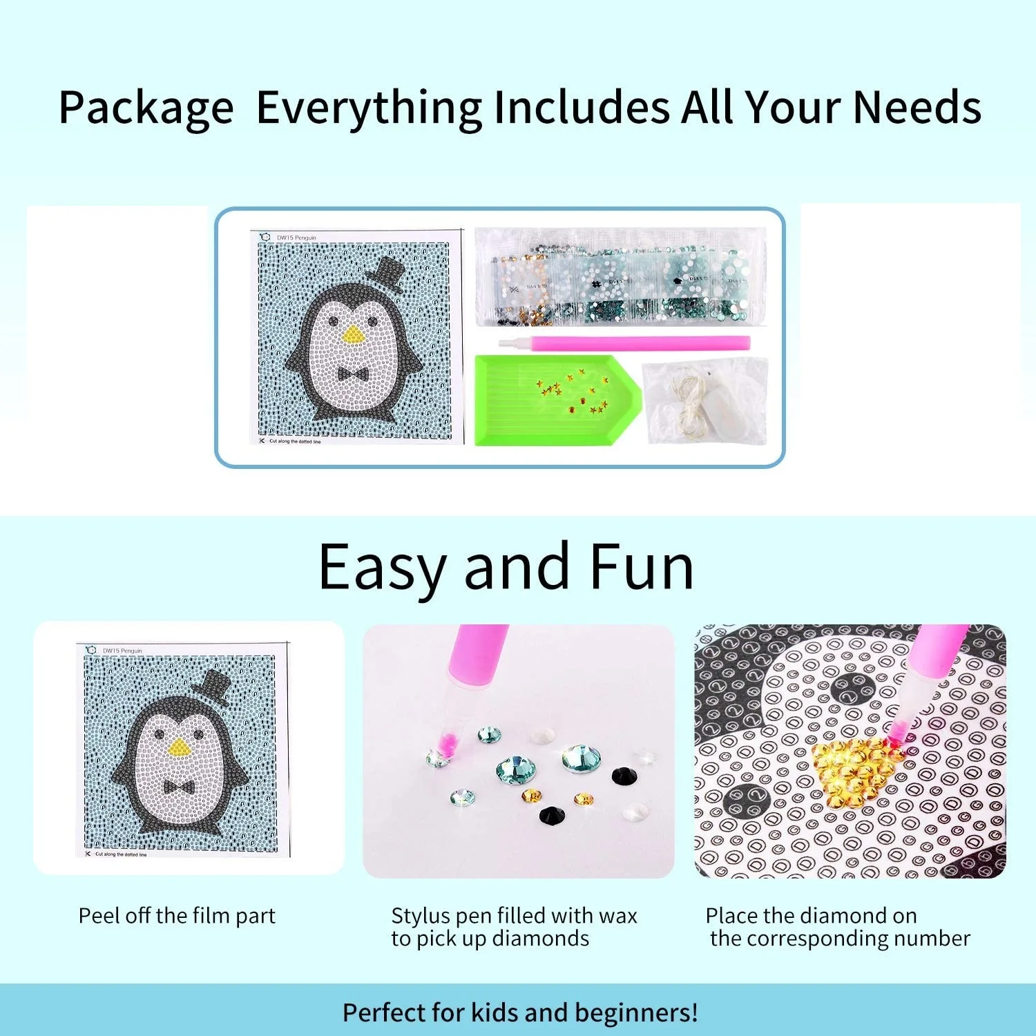 

Small and Easy Unicorn DIY 5D Diamond Painting Kits without Frame for Beginner for Kids 6X6 inch