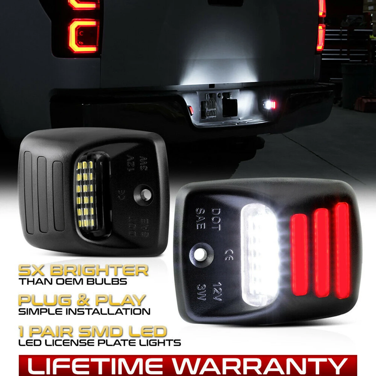

1Pair Full LED License Plate Light for 2005-2015 Toyota Tacoma 2000-2013 Toyota Tundra
