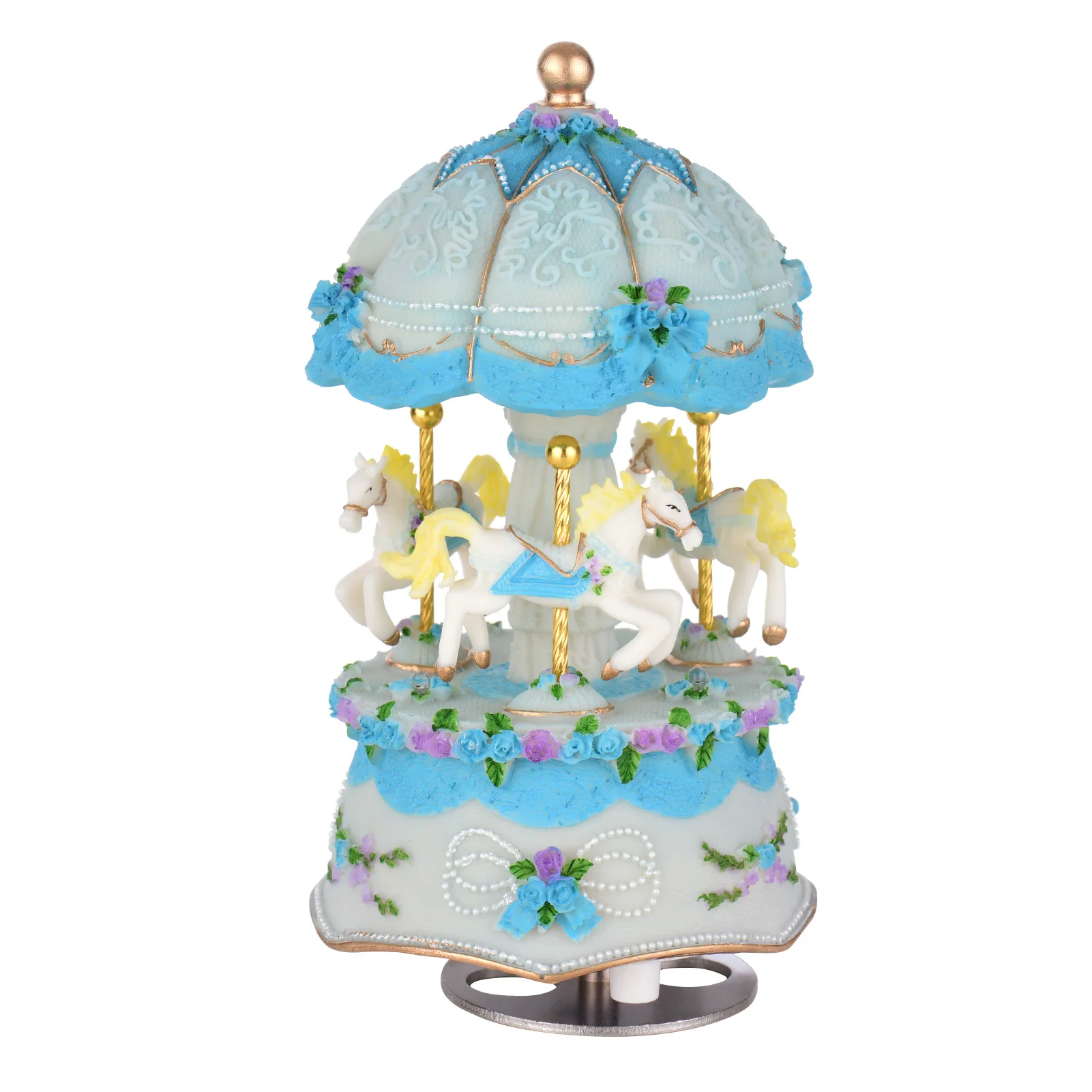 

Muslady Music Box Windup Music Carousel with Colorful Color Change LED Luminous Light Best Gift Melody-Castle in The Sky