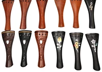 1pcs 44 violin tailpiece with gut fine tunersrosewoodebony wood violin tail piece carved inlay flower