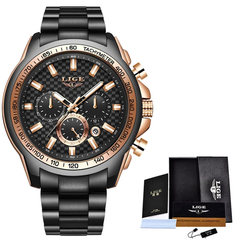 

LIGE New Fashion Date Quartz Men Watches Top Brand Luxury Male Clock Chronograph Sport Men Wrist Watch Hodinky Relogio Masculino