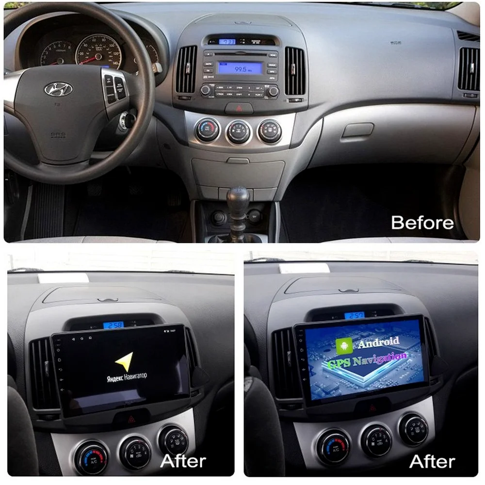 Автомагнитола для HYUNDAI ELANTRA 10 0-2007 Android 2011 Восьмиядерный процессор GPS-навигация с