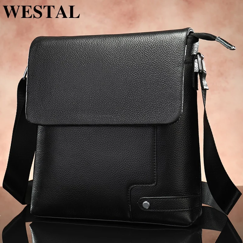 Сумка WESTAL мужская из натуральной кожи повседневный саквояж на плечо мессенджер