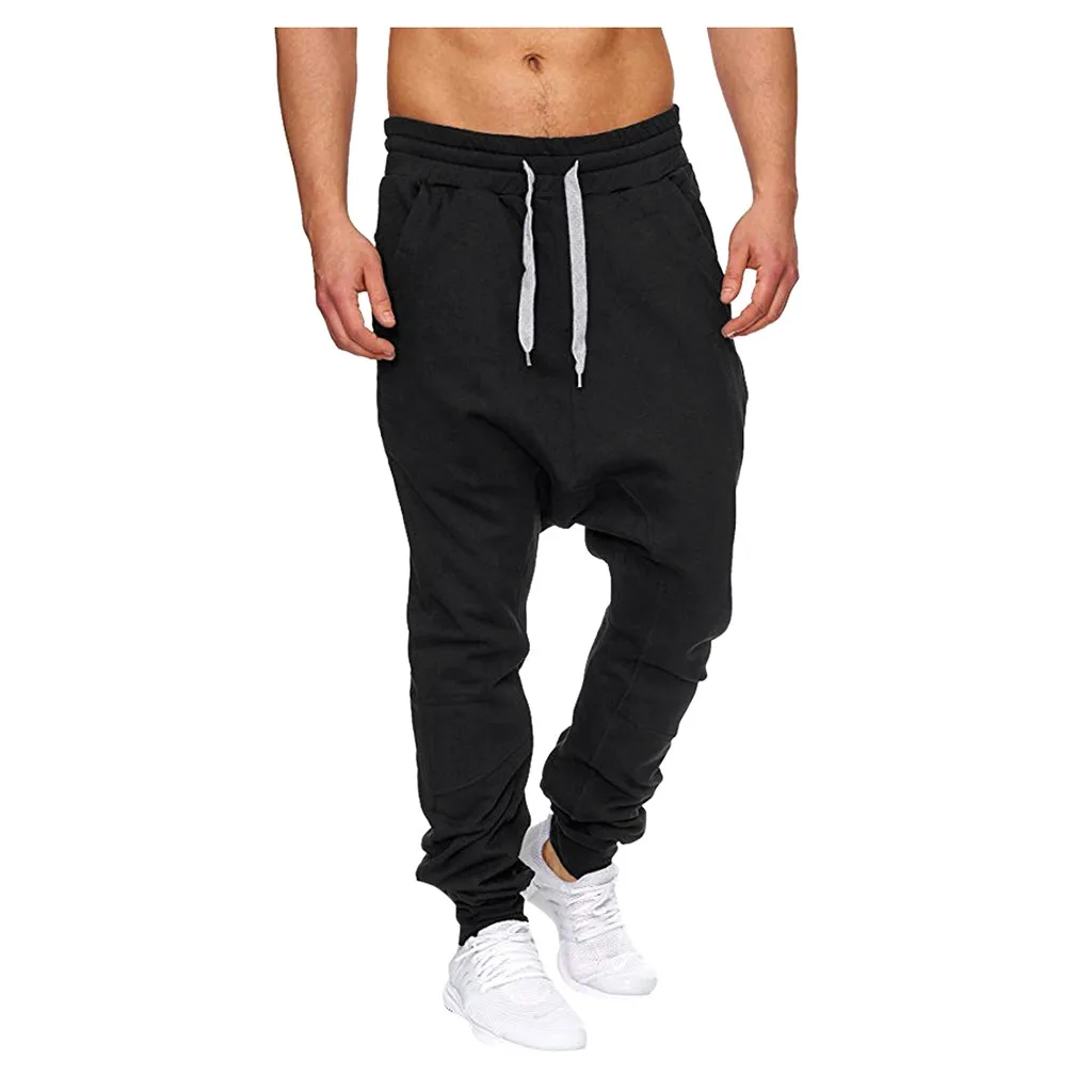 Мужские повседневные спортивные брюки облегающие в стиле хип хоп для бега с