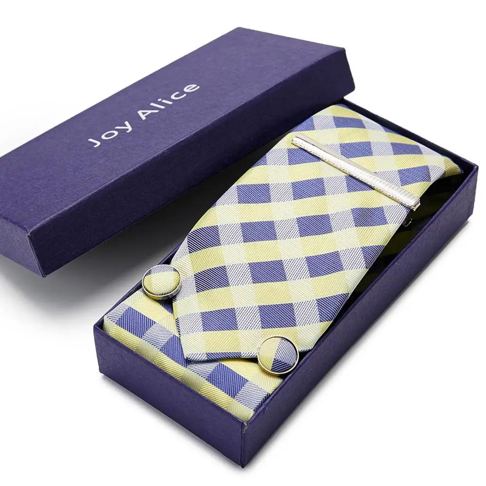 

Новый дизайн, набор галстуков в подарочной коробке, искусственный Шелковый галстук, запонки и галстук, наборы галстуков для свадебной вечер...