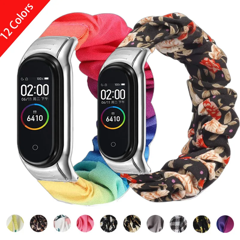 

Scrunchie Elastic Strap for Xiaomi Mi Band 6 5 4 3 Replaceable Bracelet Band 4 Corea Wristband Breathable for Xiomi Bracelet