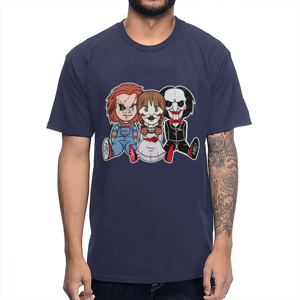 Мужская футболка футболки на Хэллоуин страшная История игрушек Чаки пазл