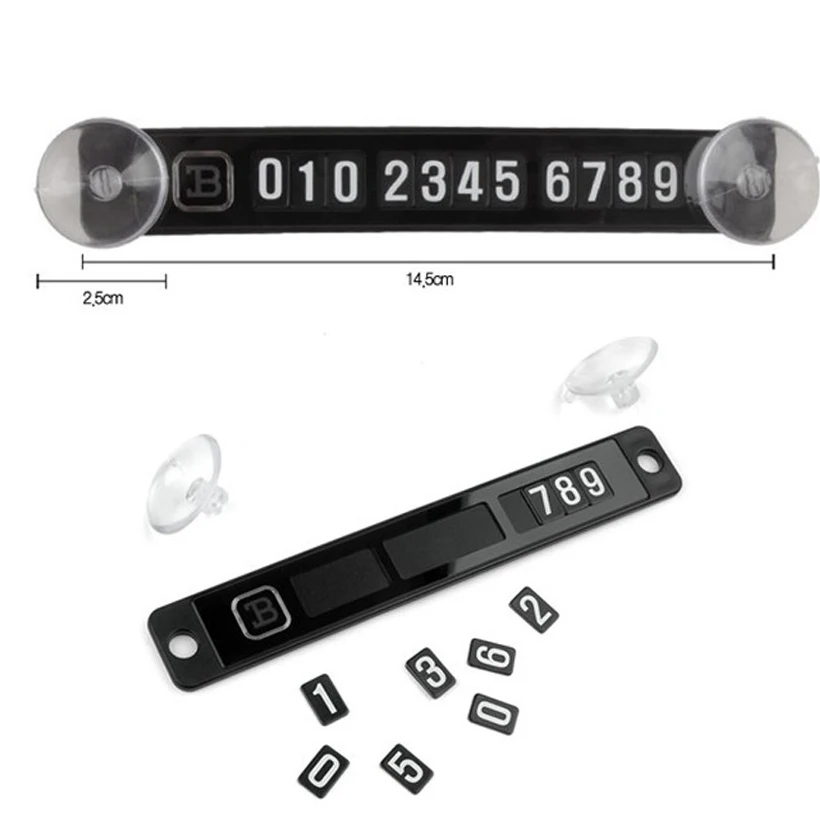 

High quality Car Styling Luminous temporary parking card With Suckers And Night Light Phone Number Card Plate Car Sticker