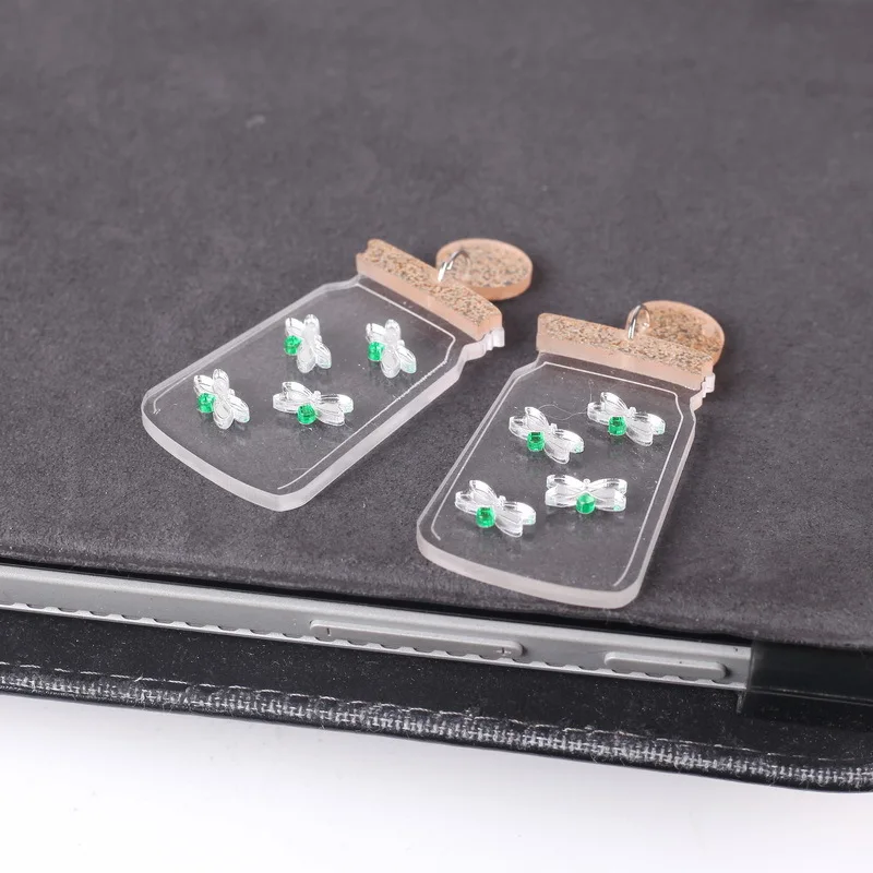 Женские Висячие серьги с милыми прозрачными кристаллами в форме бутылки модные