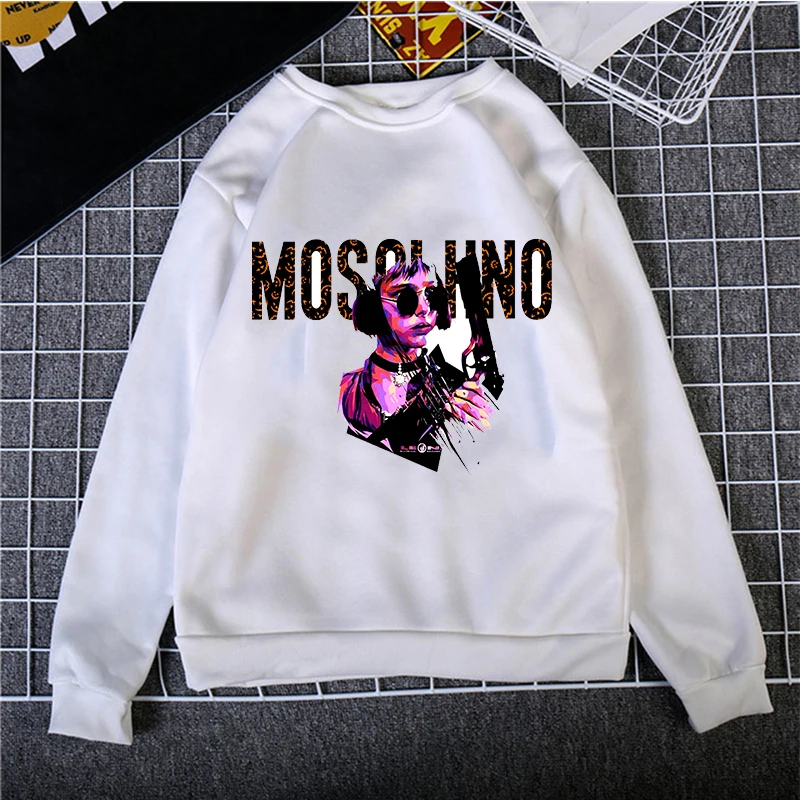 

Белый топ, Новинка осени, Свободный пуловер с круглым вырезом, с мультяшным принтом, с длинными рукавами, из чистого хлопка, теплый свитер