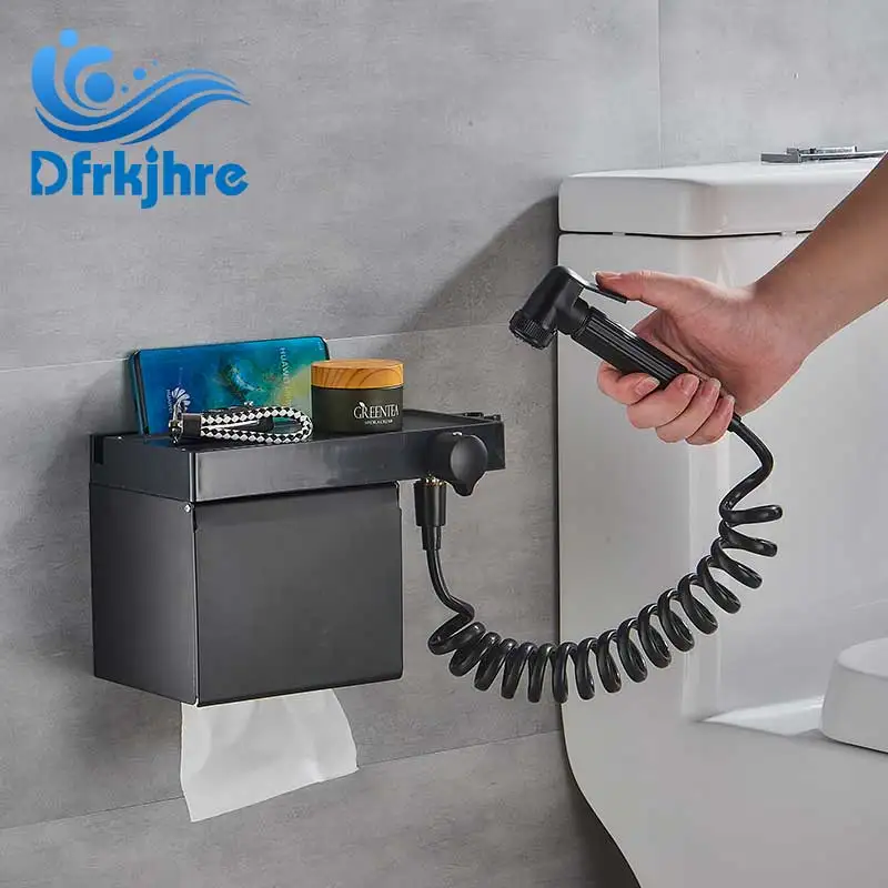 Держатель для бумажных полотенец в ванную комнату черно белый ручной набор биде