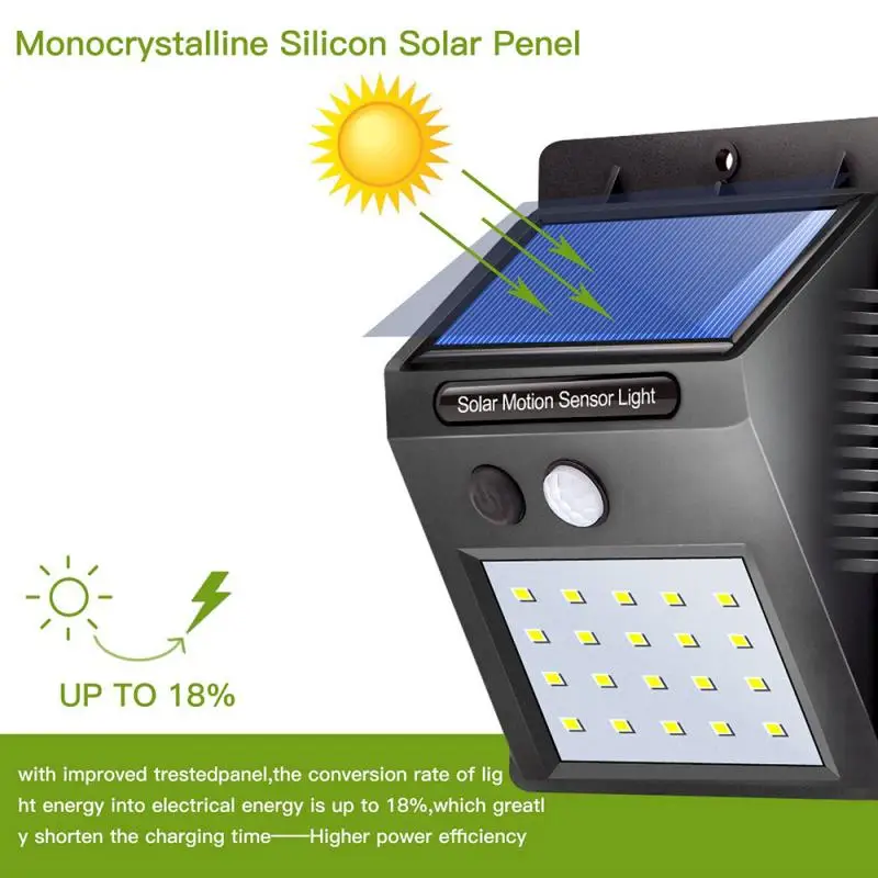 

20 LED Solar Light LED Solar Power Motion Sensor Wall Light Outdoor IP65 Waterproof Light Home Garden Lamp Home Night Light