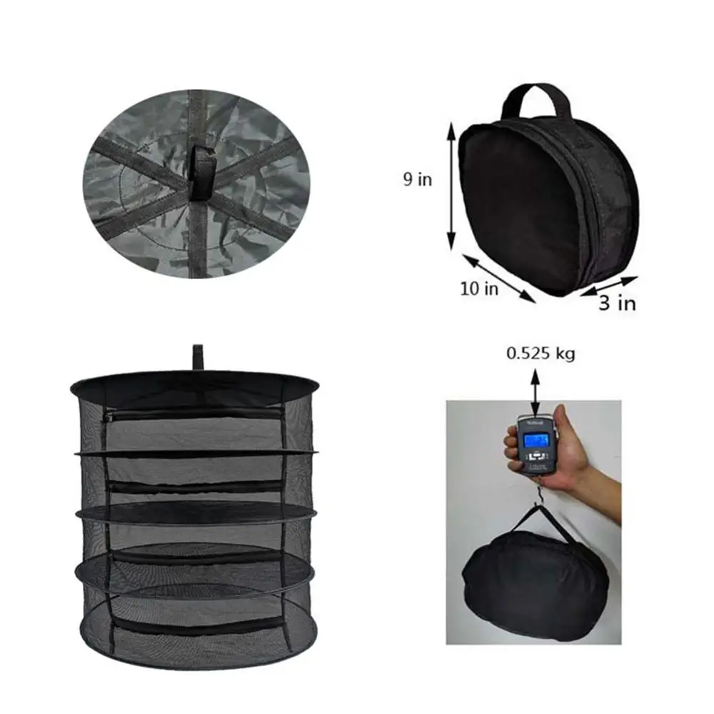 4 слоя 61 см травы сушки нетто Складная рыболовная сетка подвесная корзина