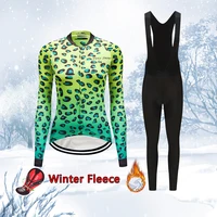 fashion winter warm thermal fleece cycling jersey womens set 2021 road bike clothing kit bicycle clothes female suit mtb dress