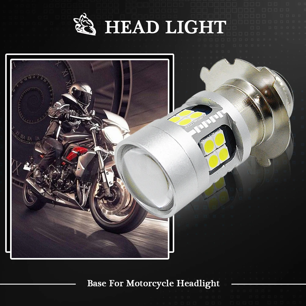 1PC 6-24V DC Motorcycle Headlight Bulbs P15D-25-3 LED High Low beam Motorbike Lamps Conversion Kit 800LM 6000K 6V 12V - купить по