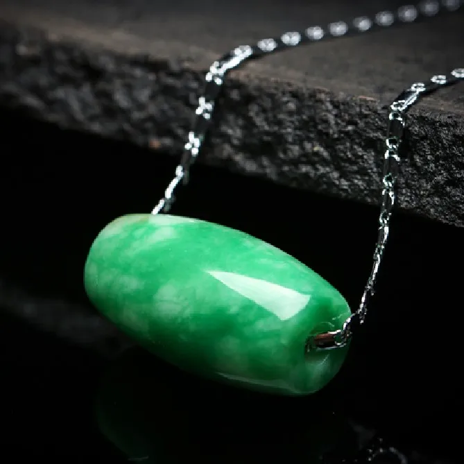 Charming jadeite Myanmar jades pendant natural fashion oil necklace lucky safety Charm | Украшения и аксессуары