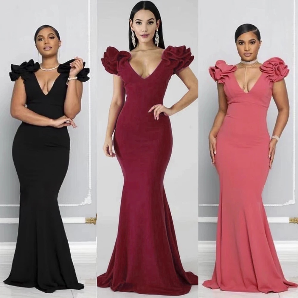 

MD Robe Marocaine V-образный вырез облегающие сексуальные платья для женщин африканские нигерийские Свадебные Вечерние платья Южная Африка женска...